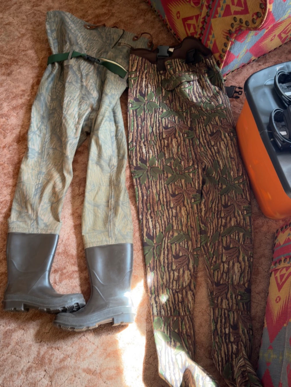 LaCrosse Green & Brown Camouflage Waders: Size 12